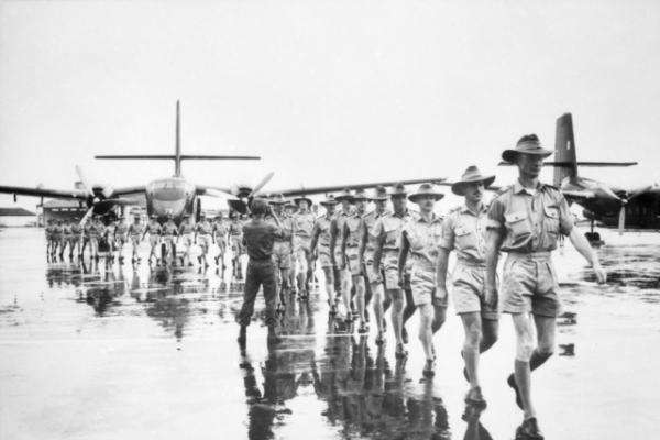 A RAAF Transport Flight Vietnam arriving at Tan Son Nhut airfield, Saigon, 10 September 1964