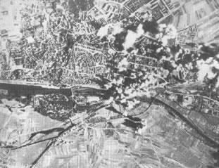Ariel photograph of ball-bearing factories at Schweinfurt.
