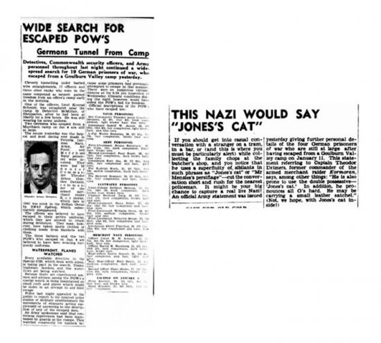 The Argus, Melbourne, Friday 12th and 17th January, 1945.