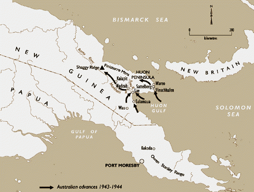 Map of New Guinea.