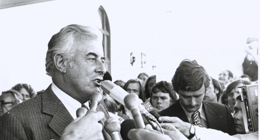 Mr Whitlam on the steps of Parliament House, 