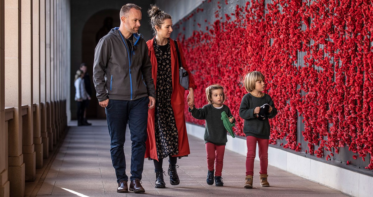 Family at the Roll of Honour