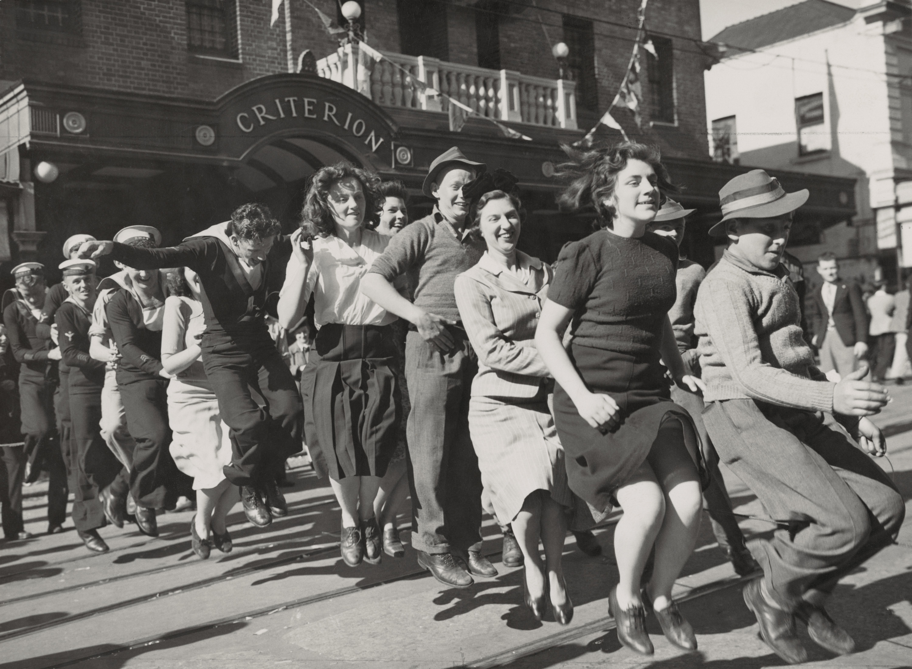 VP Day street celebrations in Brisbane, 15 August 1945.