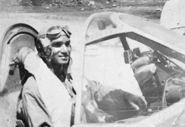 Waters in his aircraft