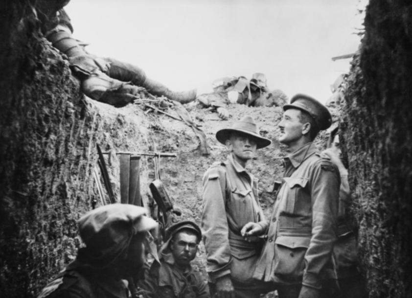 Australian soldiers in a trench at Gallipoli