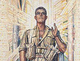 Detail from Napier Waller mosaic, Hall of Memory