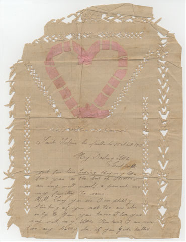 First page of a love letter written in France in 1918