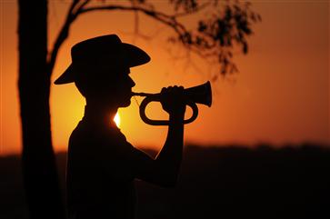 Silhouette of Australian buglar