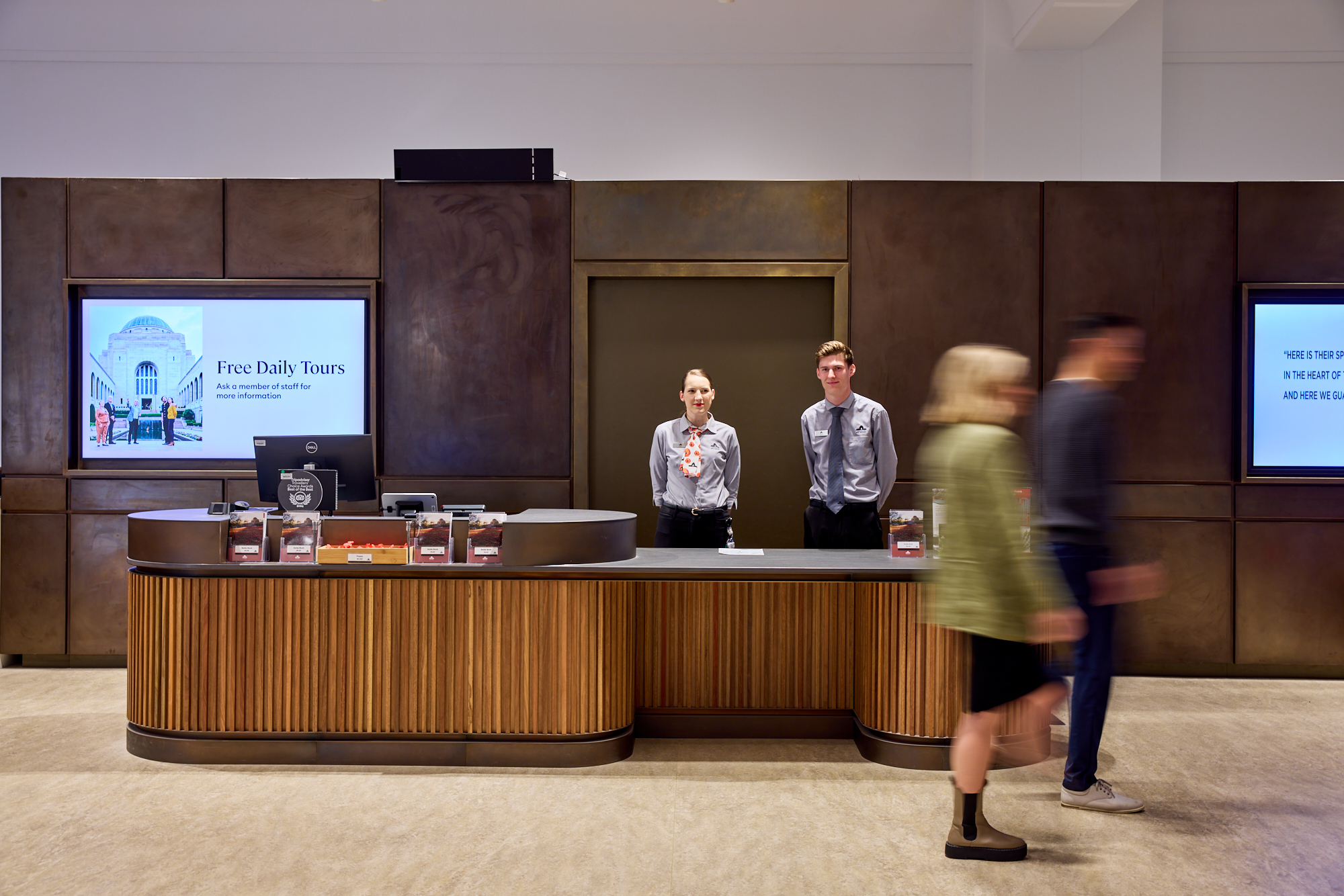 Visitor Information desk in the main entrance foyer