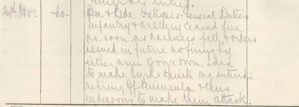 Extract from 4th Infantry Battalion unit diary