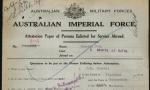 Attestation Paper from Private John Brenell’s service record, recording him as a “British Subject (Aboriginal Descent)”.