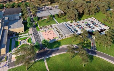 Artist's impression of new car park on the eastern grounds