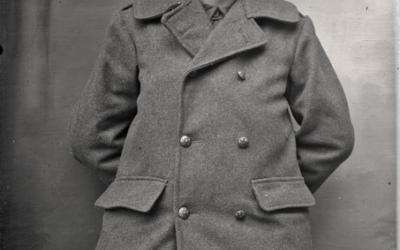 Portrait of an unidentified Australian soldier wearing a greatcoat.