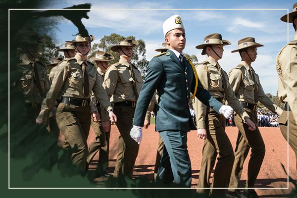 Soldiers marching