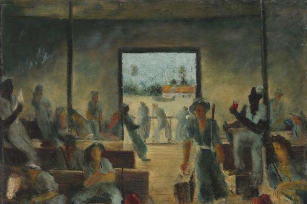 Sali Herman, 1945, oil on canvas on plywood, 45.5cm x 60.8cm, ART22838