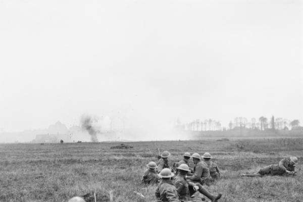 Men in a trench at Hazebrouck