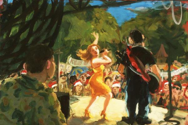 Wendy Sharpe (b. 1960)  Christmas Tour of Duty concert, Dili 1999 painted in Sydney, 2000  oil on canvas  acquired under the official war art scheme in 2000  ART91179