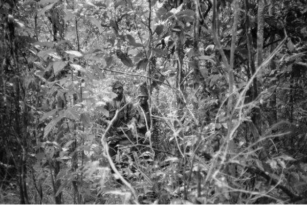Patrolling through forest, Ho Tram Cape, South Vietnam, 1971