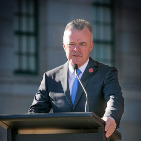 Image of Brendan giving a speech