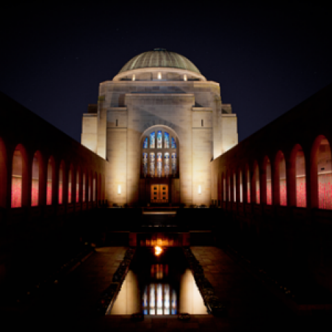 Australian War Memorial at night