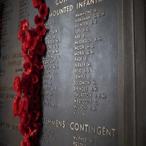 Walter Parker's name on the Roll of Honour