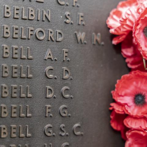 Pilot Officer Colin Bell's name is one of more than 103,000 on the Roll of Honour at the Australian War Memorial.