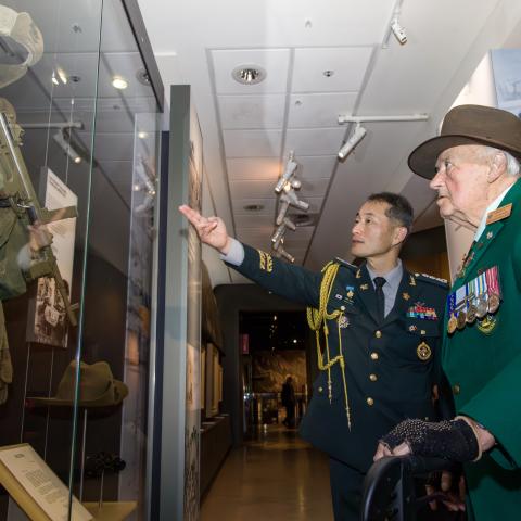 Colonel Jinbu Kim with Korean War Veteran Colin Berryman