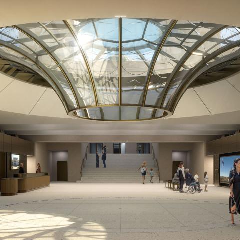 Computer render of the Oculus in southern entrance of War Memorial