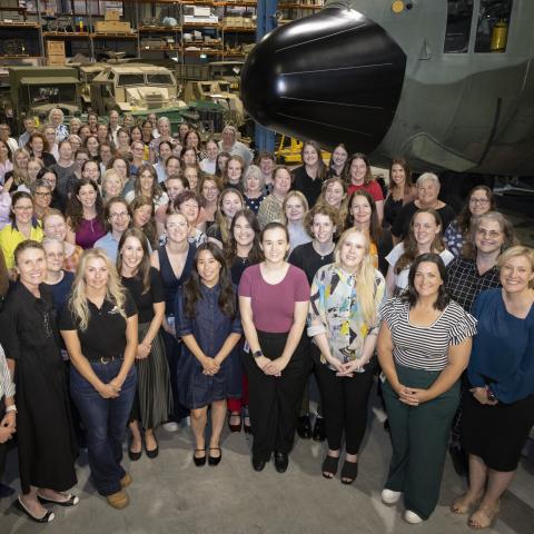 Staff from the Australian War Memorial have gathered at the museum’s collection stores in Mitchell to mark International Women’s Day.