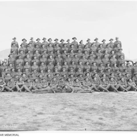 The Australian War Memorial will commemorate Sergeant Wason Arnold (second row, 7th from right) at the Last Post Ceremony on 24 June 2025. Photo: Australian War Memorial P08762.002