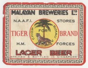 Tiger Beer Label (Souvenirs 6/1/2)