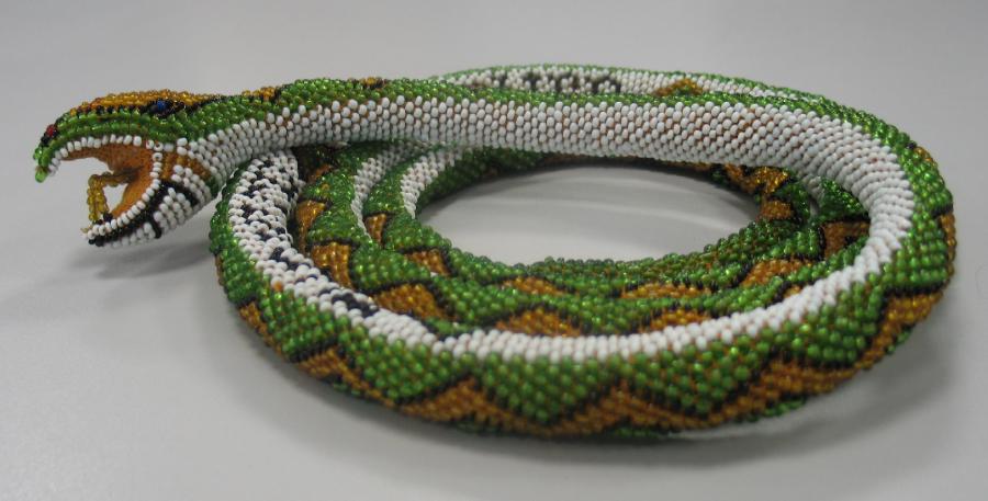 Beaded crochet snake