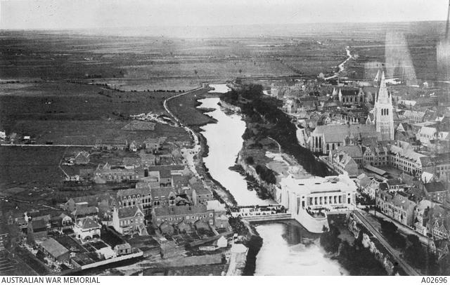 An aerial view of the Menin Gate Memorial A02696
