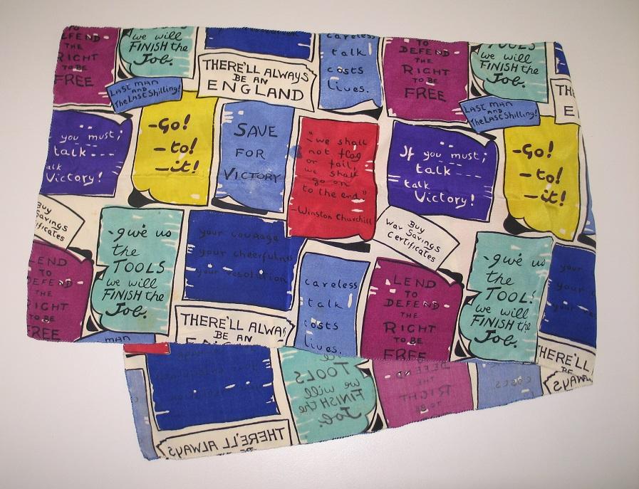 Rayon London Wall printed scarf worn by Miss Vera Anderson of Mosman, Sydney, during the Second World War. REL46196