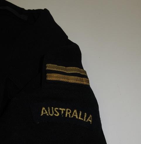 Ian LLewellyn's rank insignia (First Officer - the equivalent of a Flight Lieutenant) and 'AUSTRALIA' title