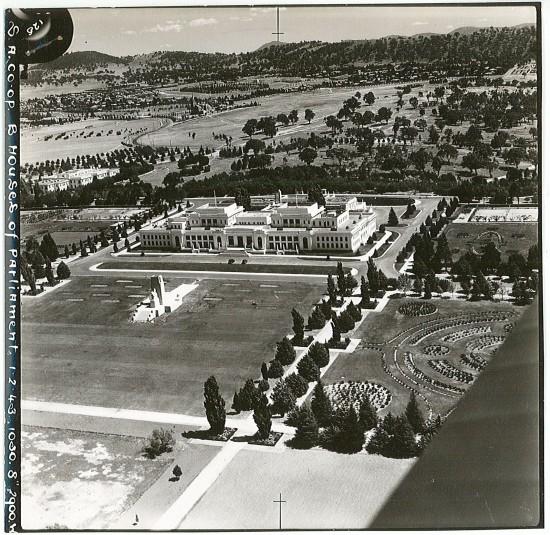 An oblique view of Parliament House, 1943