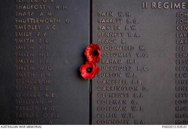 Image of Roll of Honour with 2 poppies