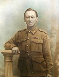 Colourised portrait of Caleb Shang