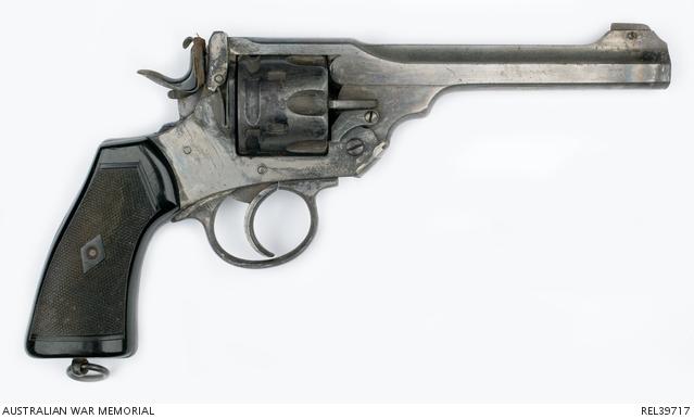 A Webley MK VI Service Revolver from the collection of Major Leslie Bowley. AWM REL39717