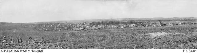 The digitally stitched panoramic image of the village of Le Hamel is now part of the Memorial’s collection. E02844P