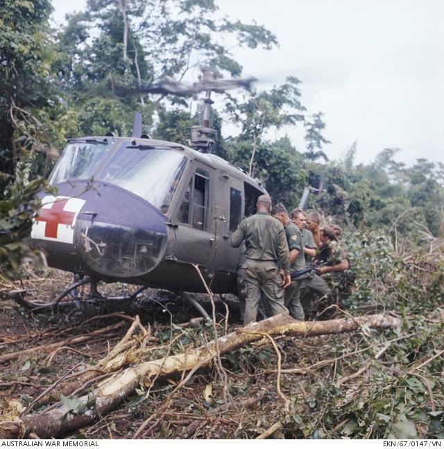 An American medical evacuation 'dustoff' helicopter 