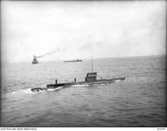 H.M.A. SUBMARINE AE1, WITH HMAS AUSTRALIA AND HMAS