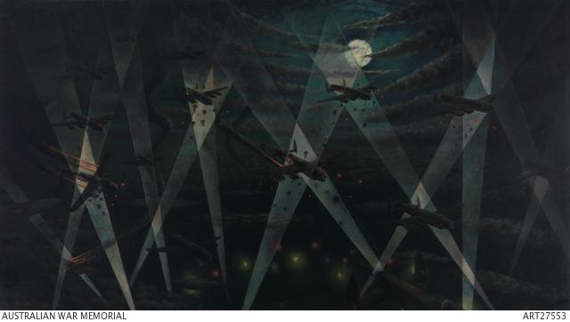 Alan Moore, Bombers’ moon (1962, oil on canvas