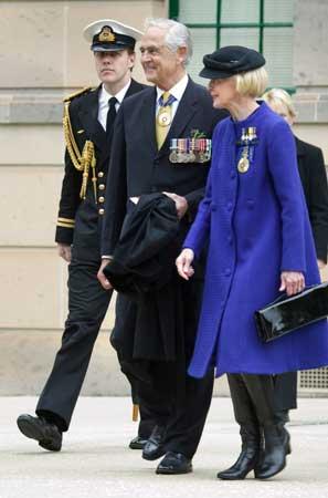 The Governor-General, Ms Quentin Bryce AC CVO, with Steve Gower AO AO (Mil), Anzac Day 2009. 