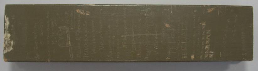 Piece of door frame from Balikpapan, inscribed with Reynold’s details, the only tangible evidence of his captivity.