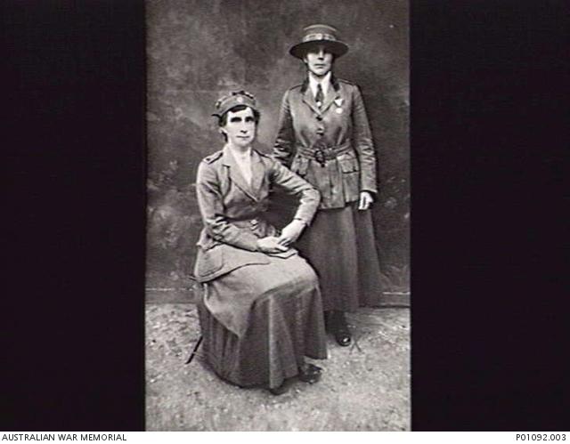 Sister Edith MacKay (on right) wearing her Serbian Medal for Zealous Service