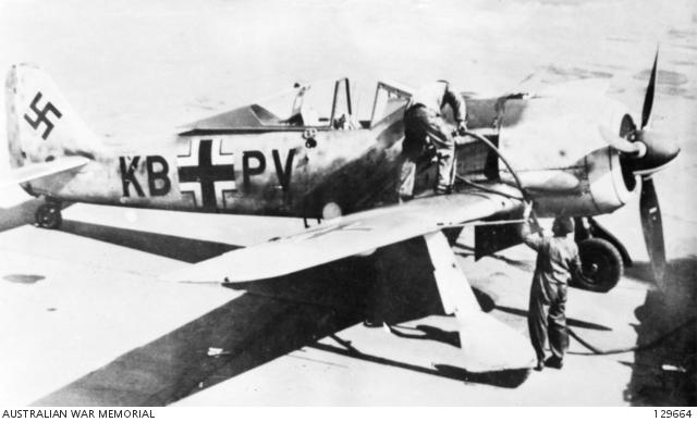 German Focke Wulf FW 190A-3 refuelling during the war.