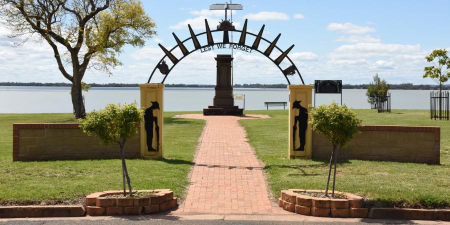 The Liberty Park Memorial at Lake Cargelligo in New South Wales. 