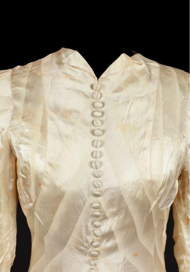 ‘Maud’s satin wedding gown’