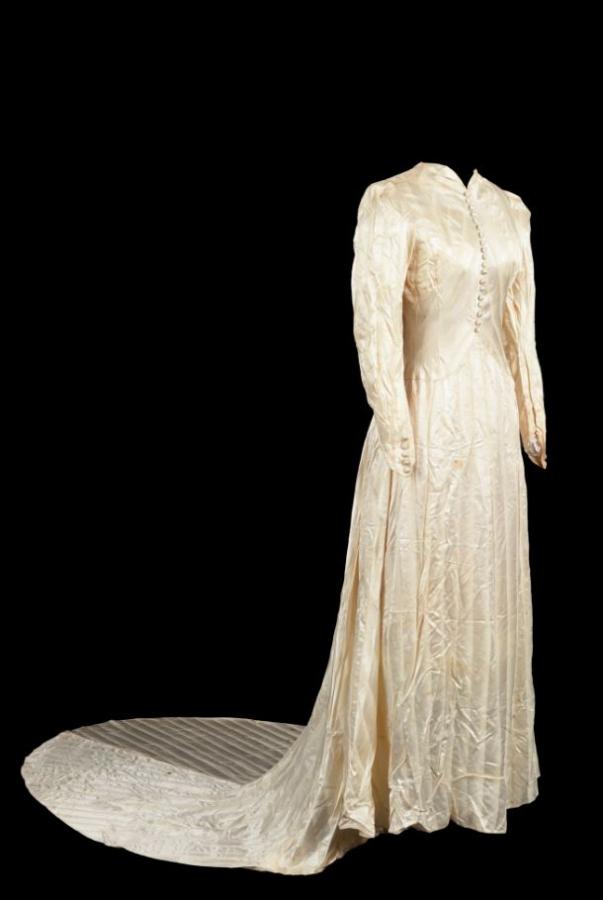 ‘Maud’s satin wedding gown’